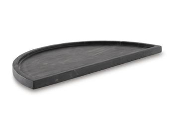 Ashley Furniture Cortsen Tray, rectangular wooden tray with handles, featuring a natural finish and decorative design.