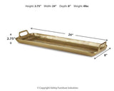 Ashley Furniture posy tray with elegant design, featuring a smooth surface and decorative edges for serving or display.