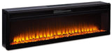 Naydell 92-inch TV stand by Ashley Furniture with built-in electric fireplace, dark wood finish, and modern design.