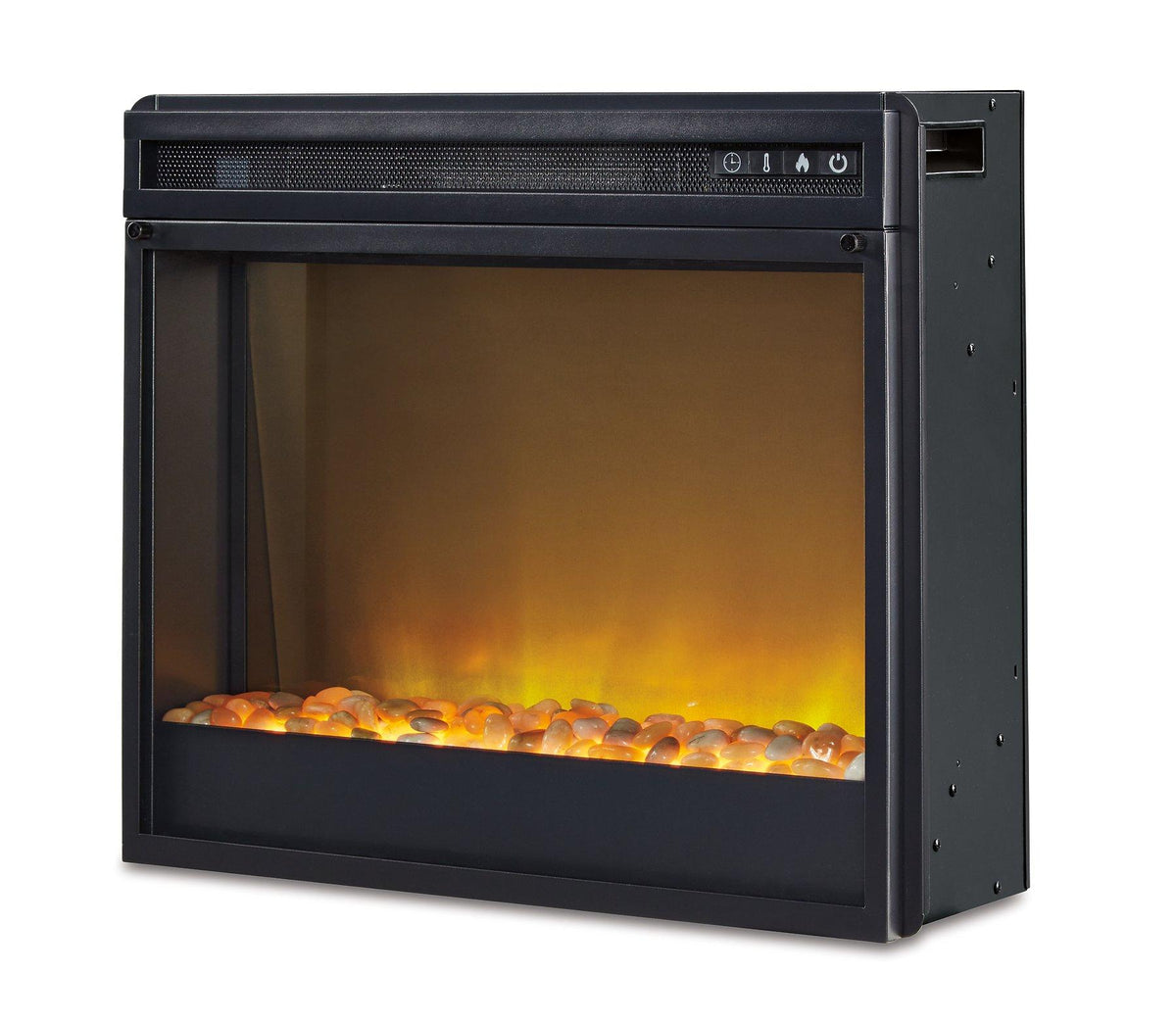 Willowton 64-inch TV stand with electric fireplace by Ashley Furniture, featuring wood finish, storage cabinets, and modern design.