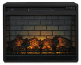 Wittenmyer 72-inch TV stand with built-in electric fireplace by Ashley Furniture, featuring a sleek wood finish and modern design.