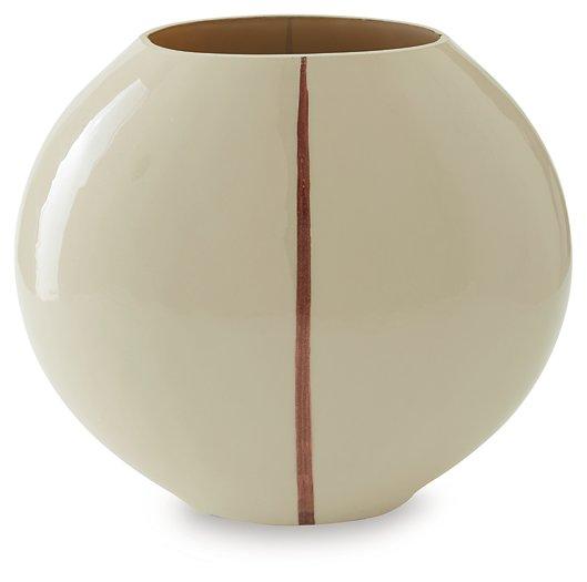 Elegant Sheabourne Vase by Ashley Furniture featuring a textured ceramic design in neutral tones.