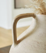 Ashley Furniture Justy Vase, decorative ceramic vase with textured surface and neutral finish, perfect for tabletop or mantel display