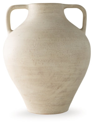 Ashley Furniture Justy Vase, decorative ceramic vase with a sleek, modern design suitable for home decor.