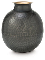Ashley Furniture Woody Vase, decorative ceramic vase with a natural wood finish, ideal for home decor.