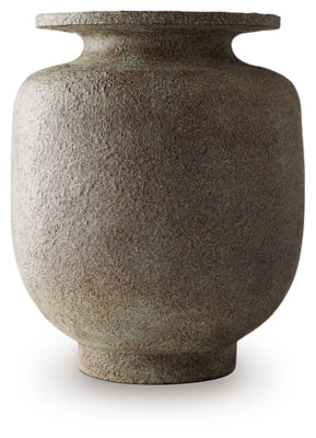 Ashley Furniture Jedwick Vase, decorative ceramic vase with a modern design, featuring a smooth, glossy finish in neutral tones.