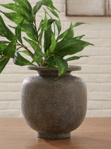 Ashley Furniture Jedwick Vase, decorative ceramic vase with a sleek, modern design, shown in a close-up image.