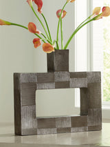 Ashley Furniture Wrengrove Vase, decorative ceramic vase with textured design and neutral finish, suitable for tabletop display.