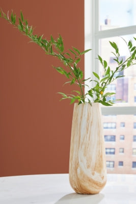 Ashley Furniture Cammen Vase, decorative ceramic vase with a textured finish, displayed on a neutral surface.