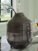 Harpwick vase by Ashley Furniture featuring a tall, elegant ceramic design with a textured surface and neutral finish.