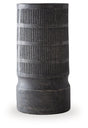 Beninworth Vase by Ashley Furniture, decorative ceramic vase with intricate blue and white patterns on a wooden surface.