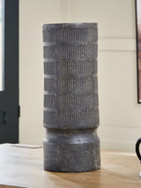 Ashley Furniture Beninworth Vase featuring a textured ceramic surface with a classic shape and neutral finish.