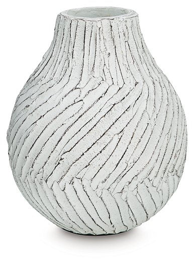 Ashley Furniture Shelvie Vase, decorative ceramic vase with a sleek design, shown in a natural light with a neutral background.
