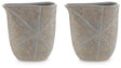 Set of two Ardenley vases by Ashley Furniture, decorative ceramic vases with a modern design, shown in a neutral color finish.
