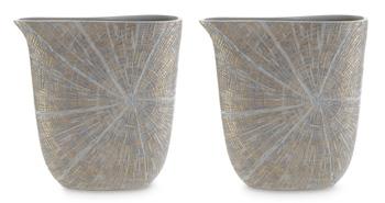 Set of two Ashley Furniture Ardenley vases with elegant ceramic design, perfect for decorative display or floral arrangements.
