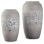 Set of two Ashley Furniture Dimitra vases with elegant ceramic design, ideal for decorative home accents.