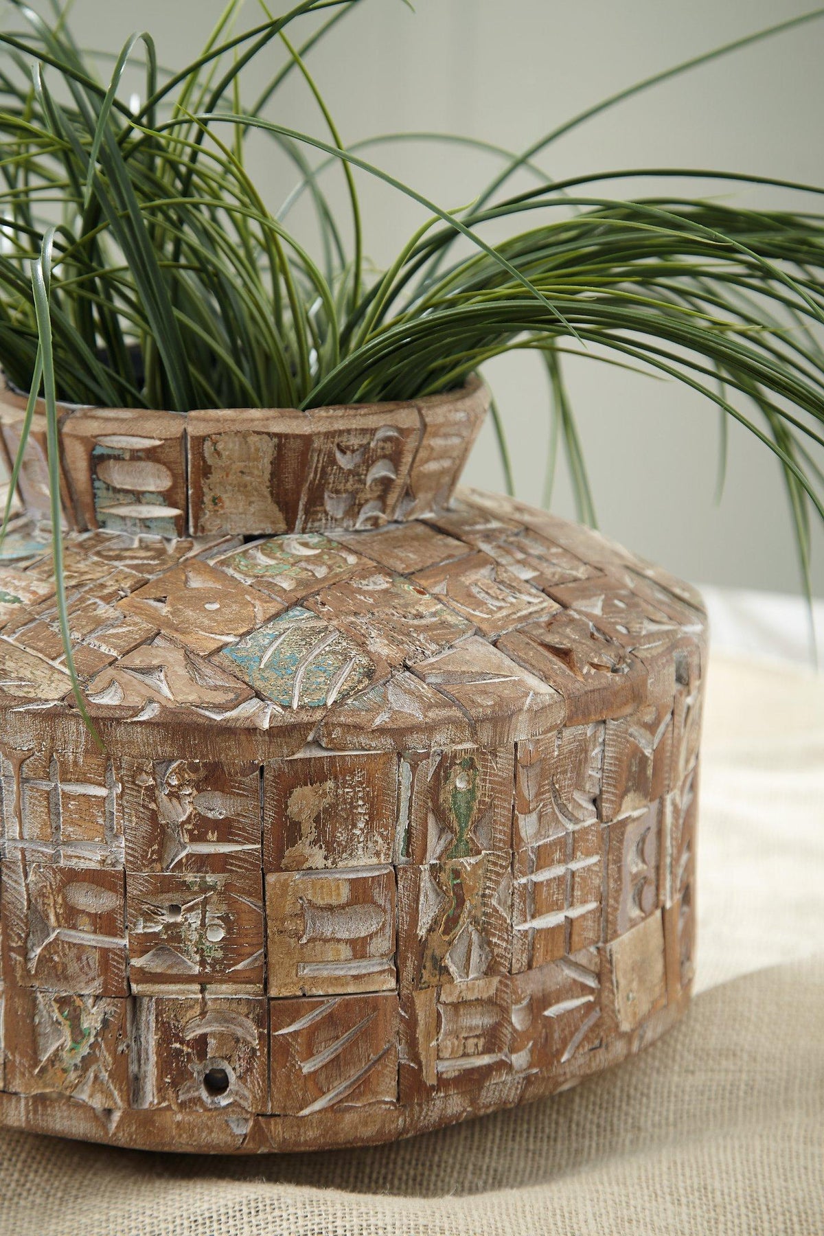 Ashley Furniture Meltland Vase, modern decorative ceramic vase with textured surface and neutral finish, ideal for home decor.