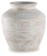 Ashley Furniture Meadie Vase with a sleek, modern design in a neutral finish, perfect for decorative floral arrangements.