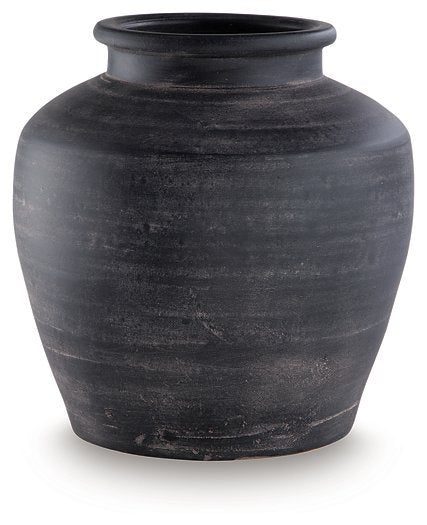 Ashley Furniture Meadie Vase with a sleek, modern design, featuring a glossy finish and neutral color for elegant home decor.