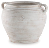 Ashley Furniture Meadie Vase, decorative ceramic vase with textured surface and neutral finish, ideal for tabletop display.