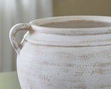 Ashley Furniture Meadie Vase, decorative ceramic vase with textured surface and neutral finish, suitable for home decor.
