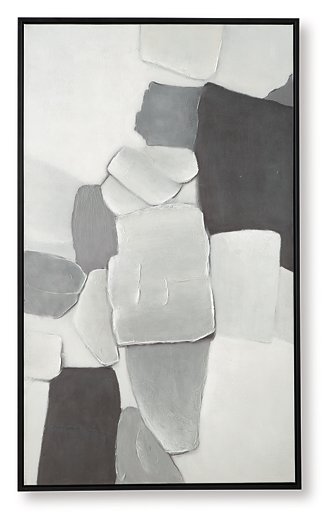 Ashley Furniture Adilson Wall Art featuring abstract, modern design in neutral tones for stylish home decor.