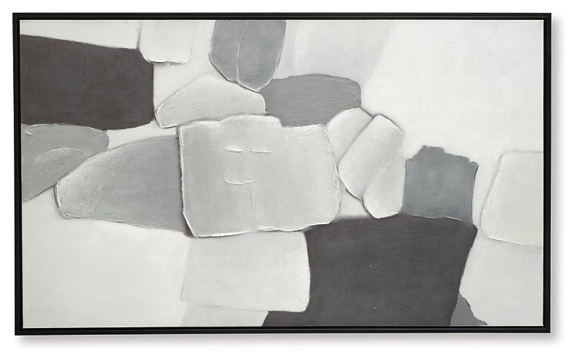 Modern Adilson Wall Art by Ashley Furniture, featuring abstract geometric shapes in neutral tones, suitable for contemporary decor.