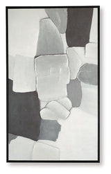 Ashley Furniture Adilson Wall Art featuring a modern abstract design in a sleek frame, suitable for contemporary home decor.