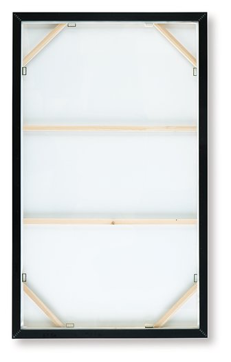 Modern Adilson Wall Art by Ashley Furniture featuring abstract geometric design in neutral tones on a wall.