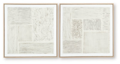 Set of two Ashley Furniture Andorfield wall art pieces featuring modern abstract designs for stylish home decor.