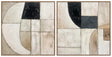 Pair of Ashley Furniture Bexlen Wall Art pieces featuring modern abstract designs in black and white for stylish home decor.