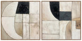 Pair of Ashley Furniture Bexlen Wall Art pieces featuring modern abstract designs in black and white for stylish home decor.