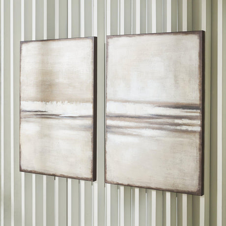 Set of 2 Brockdunn wall art pieces by Ashley Furniture featuring modern abstract designs for stylish home decor.
