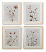 Set of four Chettings Wall Art pieces by Ashley Furniture, featuring contemporary abstract designs in neutral tones.