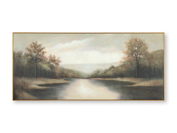 Ashley Furniture Edendale Wall Art featuring abstract design in neutral tones, perfect for modern home decor.