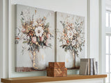 Pair of Faisaldon wall art pieces from Ashley Furniture featuring abstract geometric designs for modern home decor.