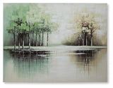 Ashley Furniture Garlenridge Wall Art featuring a modern abstract design on a neutral-toned canvas.