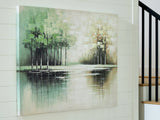 Ashley Furniture Garlenridge Wall Art featuring abstract floral design in warm tones, ideal for modern home decor.