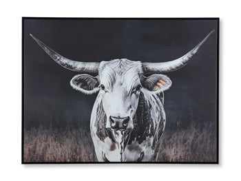 Ashley Furniture Harlandale Wall Art featuring modern abstract design in neutral tones, perfect for contemporary home decor.