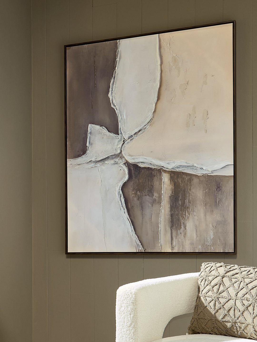 Ashley Furniture Junward Wall Art featuring modern abstract design on a textured canvas for contemporary home decor.
