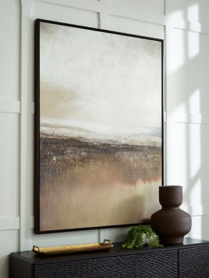 Ashley Furniture Siaking wall art featuring vibrant abstract design, perfect for modern home decor, shown in a close-up image.