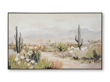 Ashley Furniture Sidworth Wall Art featuring modern abstract design in neutral tones, suitable for contemporary home decor.