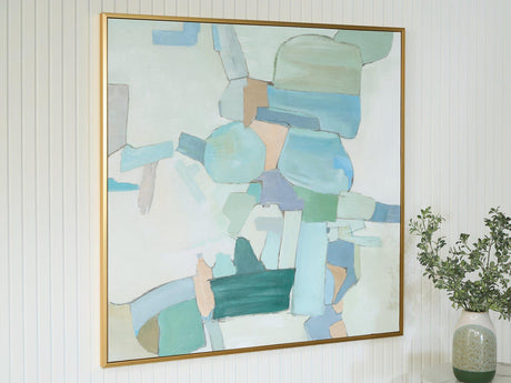 Ashley Furniture Wynburn Wall Art featuring modern abstract design, suitable for contemporary home decor.