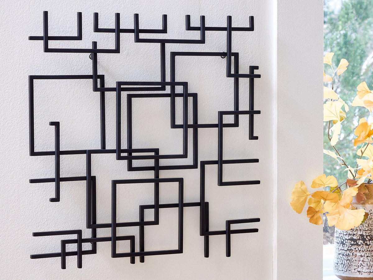 Ashley Furniture Aadanton wall decor featuring modern design with geometric patterns, suitable for stylish home wall accents.