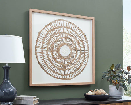Ashley Furniture Brockham Wall Decor featuring a modern, textured design suitable for enhancing home interior aesthetics.
