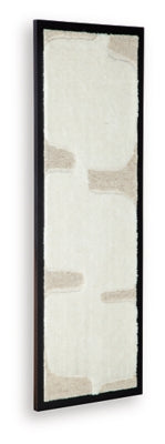 Ashley Furniture Kadworth wall decor featuring modern abstract design with textured wood accents for stylish home decoration.