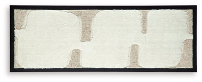 Ashley Furniture Kadworth wall decor featuring a modern, abstract design in neutral tones for stylish home decoration.
