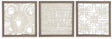 Set of three Ashley Furniture Odella wall decor pieces featuring modern geometric designs for stylish home decoration.