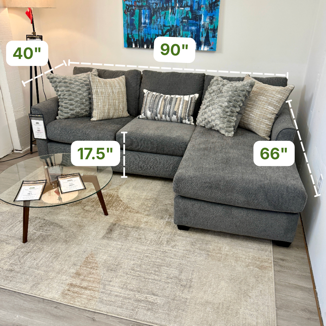 Mayfield Sectional w/ Reversible Chaise - Charcoal (CLEARANCE) - Pull Up A Couch