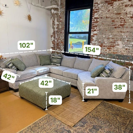 Belmont 4pc Corner Sectional w/ Cuddle Corner + Ottoman